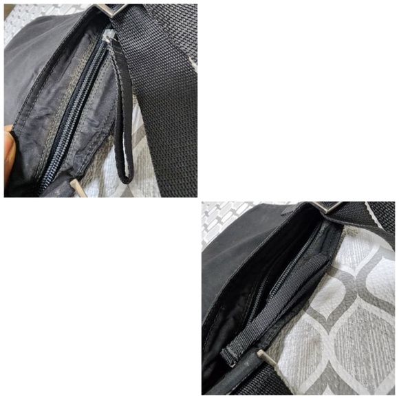 Authentic PRADA Vintage Tessuto Nylon Saffiano Flat Small Crossbody Bag Black - Picture 10 of 13